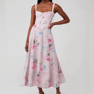 Bardot corset midi dress